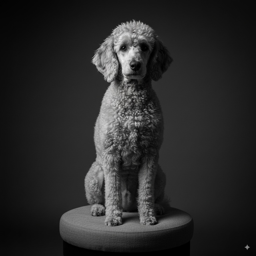 An example of a Modern Black & White Studio pet portrait