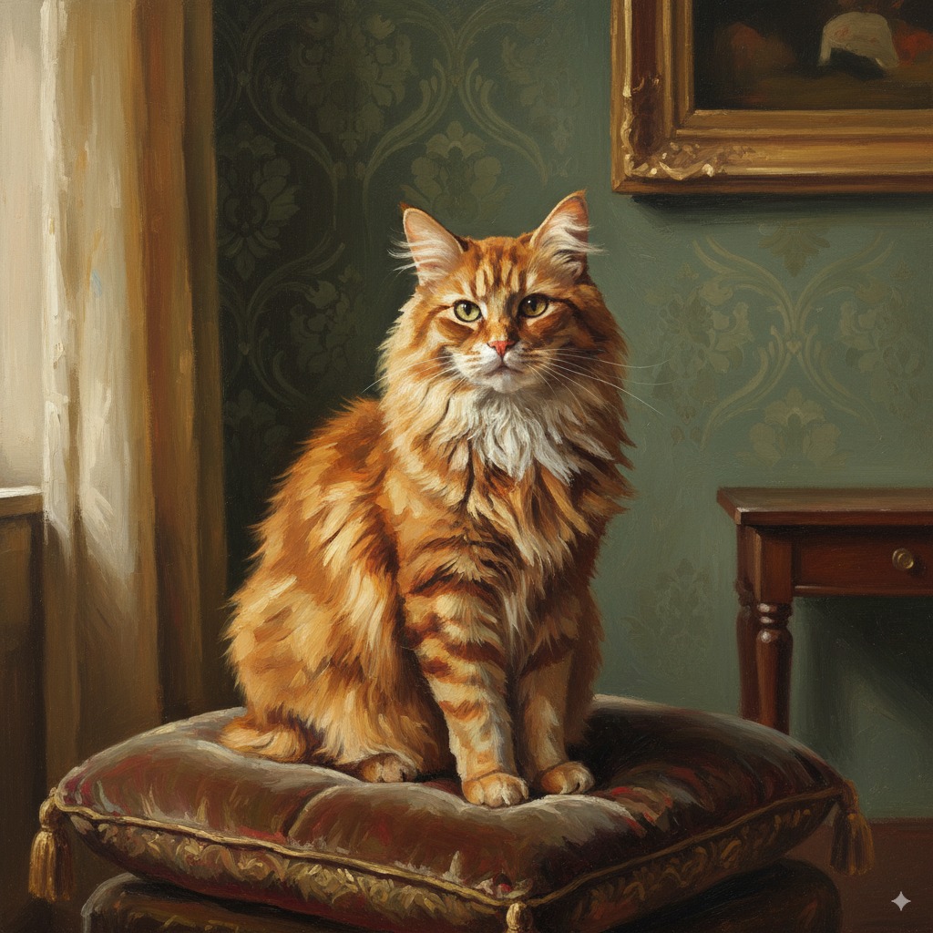 An example of a Oil Painting pet portrait
