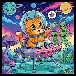 Pet portrait in Alien Encounter style