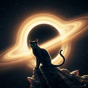 Pet portrait in Black Hole Drama style