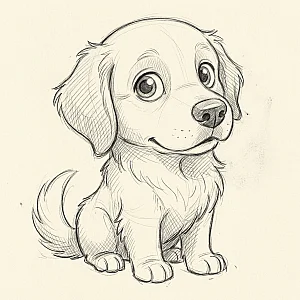 Pet portrait in Cartoon Sketch style