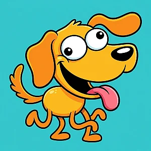 Pet portrait in Goofy Toon style
