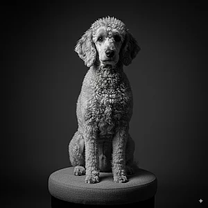 Modern Black & White Studio pet portrait style